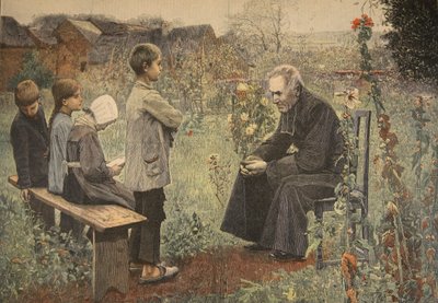 Priest Teaching Children the Catechism, illustration from 